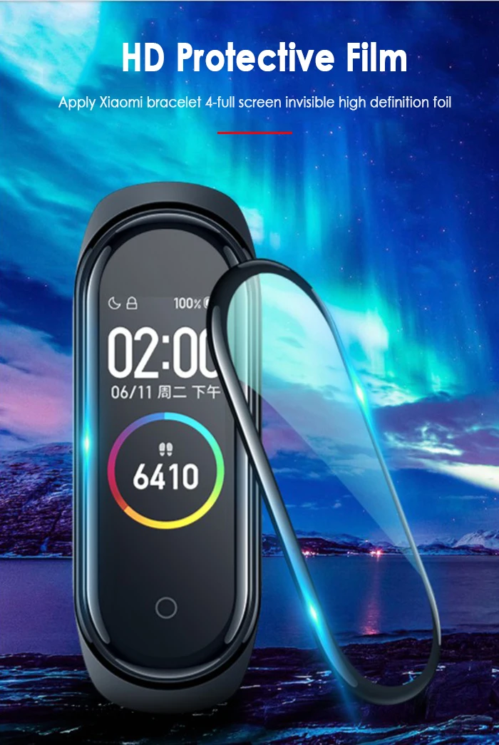 Защитное 3d-стекло для Xiaomi mi band 4 мягкое защитное стекло | Электроника