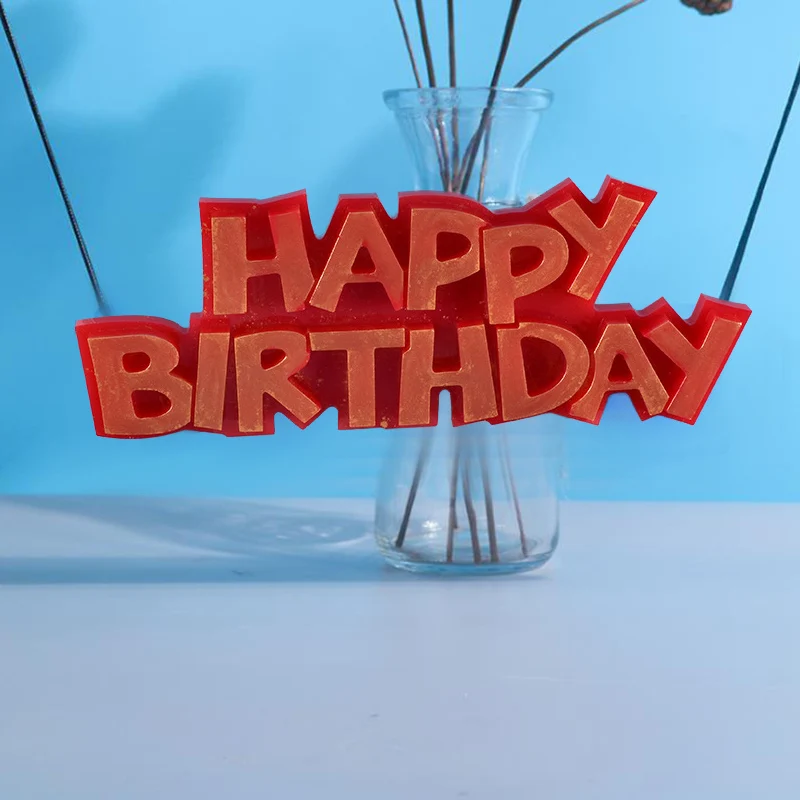 

Silicone 3D Happy Birthday Letters Mold For Ice Jelly Chocolate Mold Birthday Cake Decorating Tool Mould