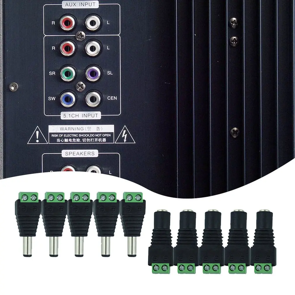 10 пар (20 шт.) Coax Cat5 к Bnc DC разъем питания штекер женский Разъем адаптер Av BNC UTP для CCTV