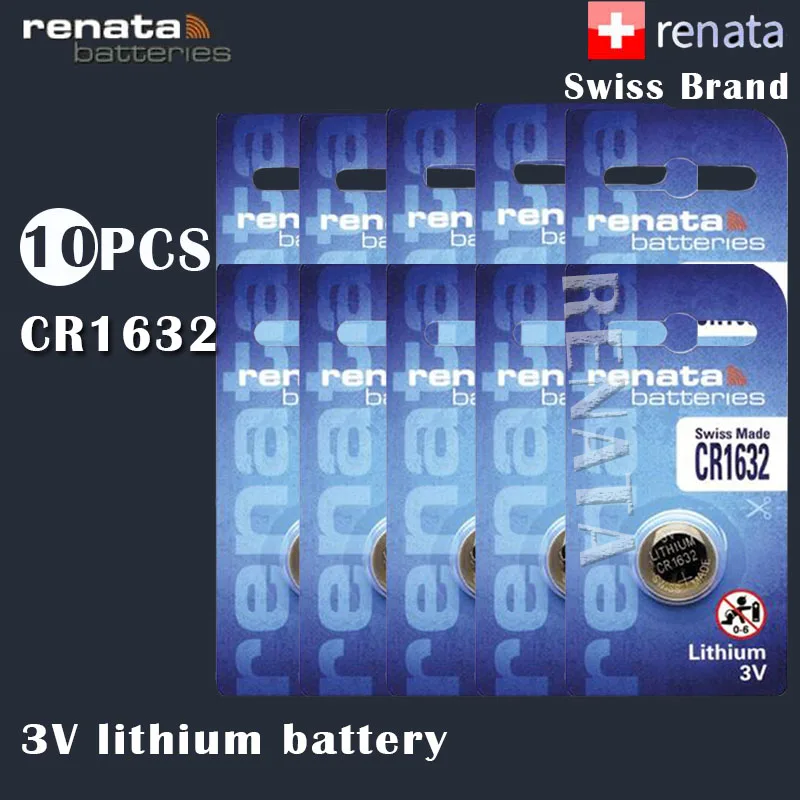 10 шт. renata CR1632 1632 3 в 100% оригинальный новый литиевая батарея для автомобильного
