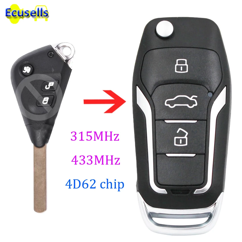 Обновленный пульт дистанционного управления брелок 315 МГц 433 с чипом 4D62 для Subaru