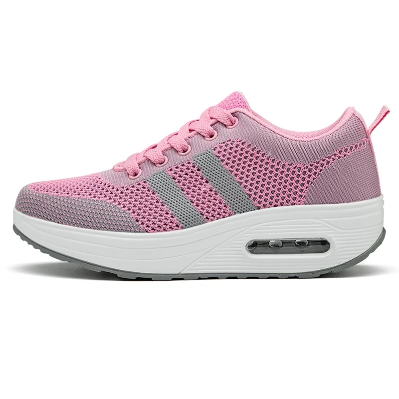 

2020 air cushion Women Shoes Flats Fashion Casual Ladies Shoes Woman Lace-Up Mesh Breathable Female Sneakers Zapatillas Mujer