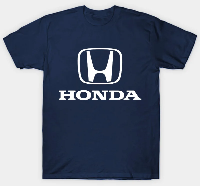 Honda Tall Футболка белая стандартная черная футболка с логотипом - Цвет: Тёмно-синий