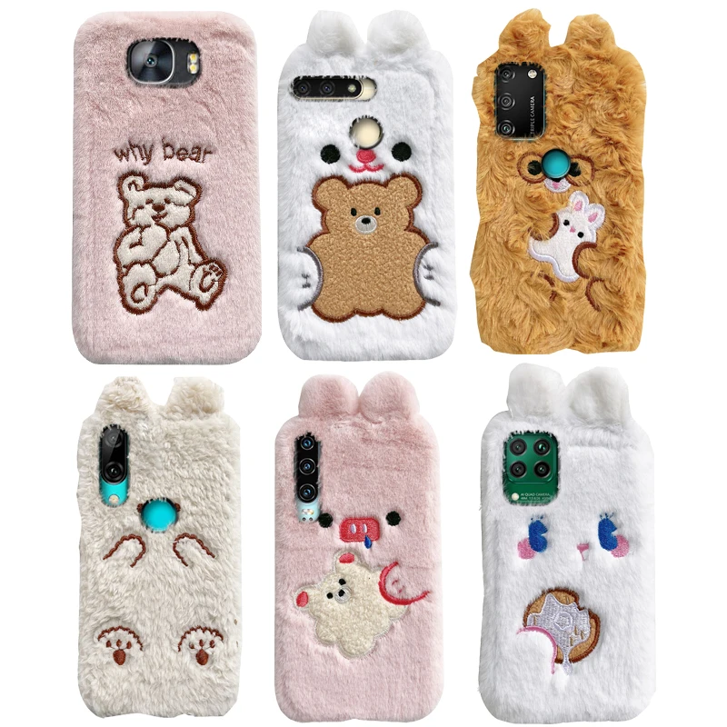 

Plush Phone Case For Huawei Honor 10i 10 10X Lite 8A 8C 8X 7S Huawei Mate 20 Pro P30 Y5 Y9 Prime 2018 2019 Nova 2i 5T Lite Cover