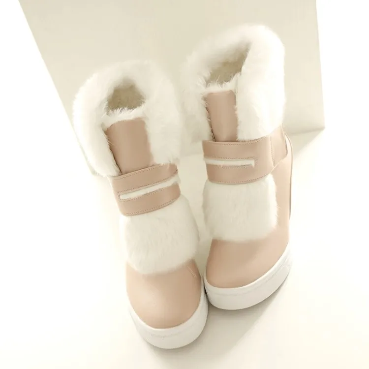 Big Size boots women shoes ankle for ladies Hair buckles add height inside the skin | Обувь