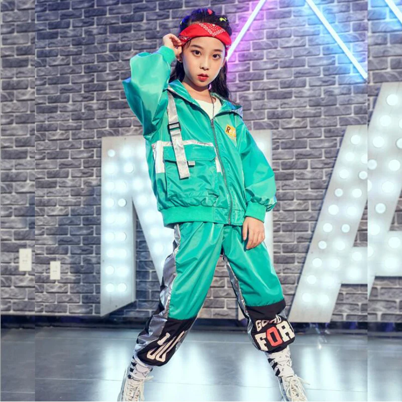 Костюмы для бальных танцев в стиле хип хоп девочек куртка с капюшоном