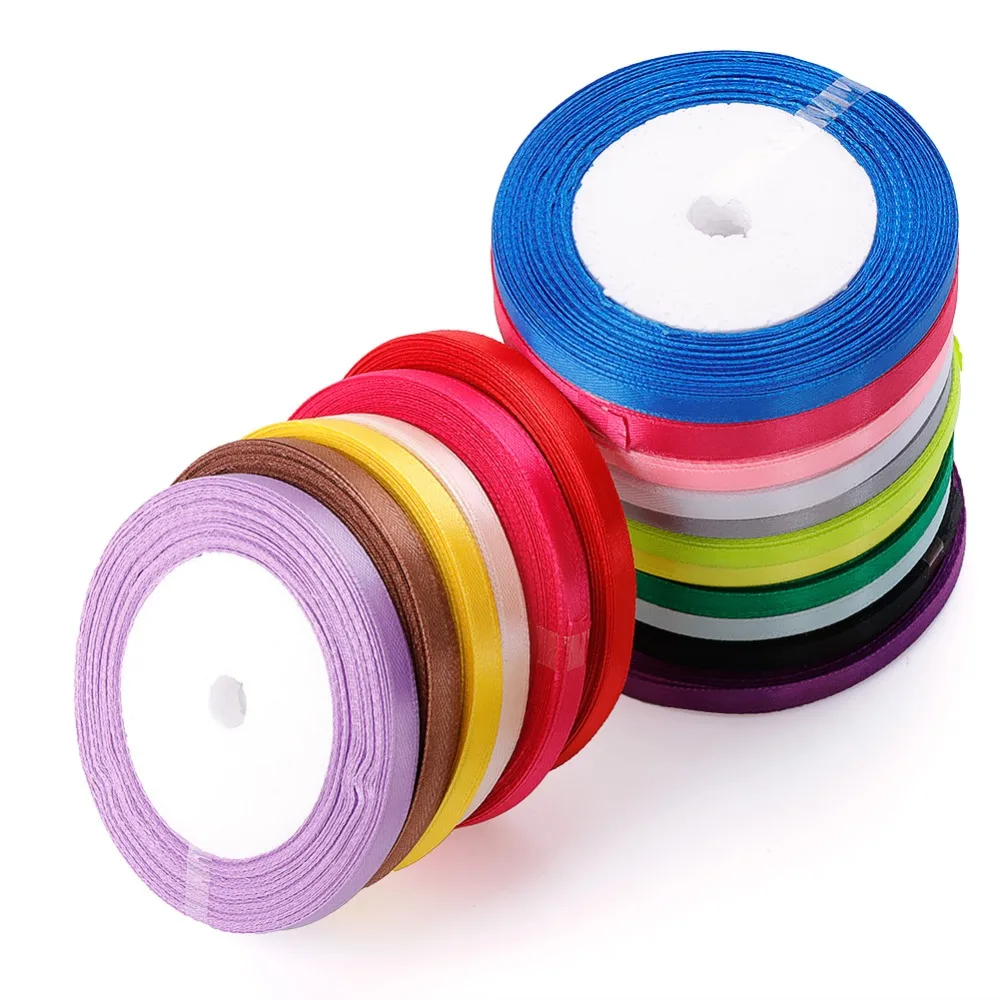 25 ярдов/рулон атласная лента оптовая продажа подарочная упаковка Рождественское