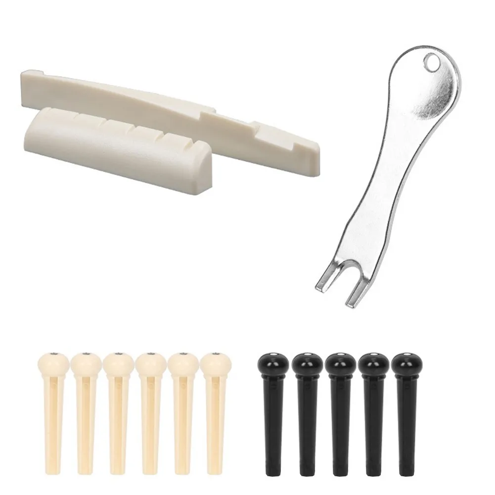 

Set Of String Bridge Pins+Saddle+Nut Parts For Acoustic Classical Folk Guitar Nail Puller String Piano Pillow Card String Nail