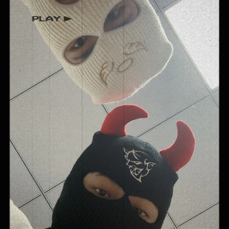 Балаклава с ангелами и демонами яркое покрытие на все лицо лыжная маска шапка