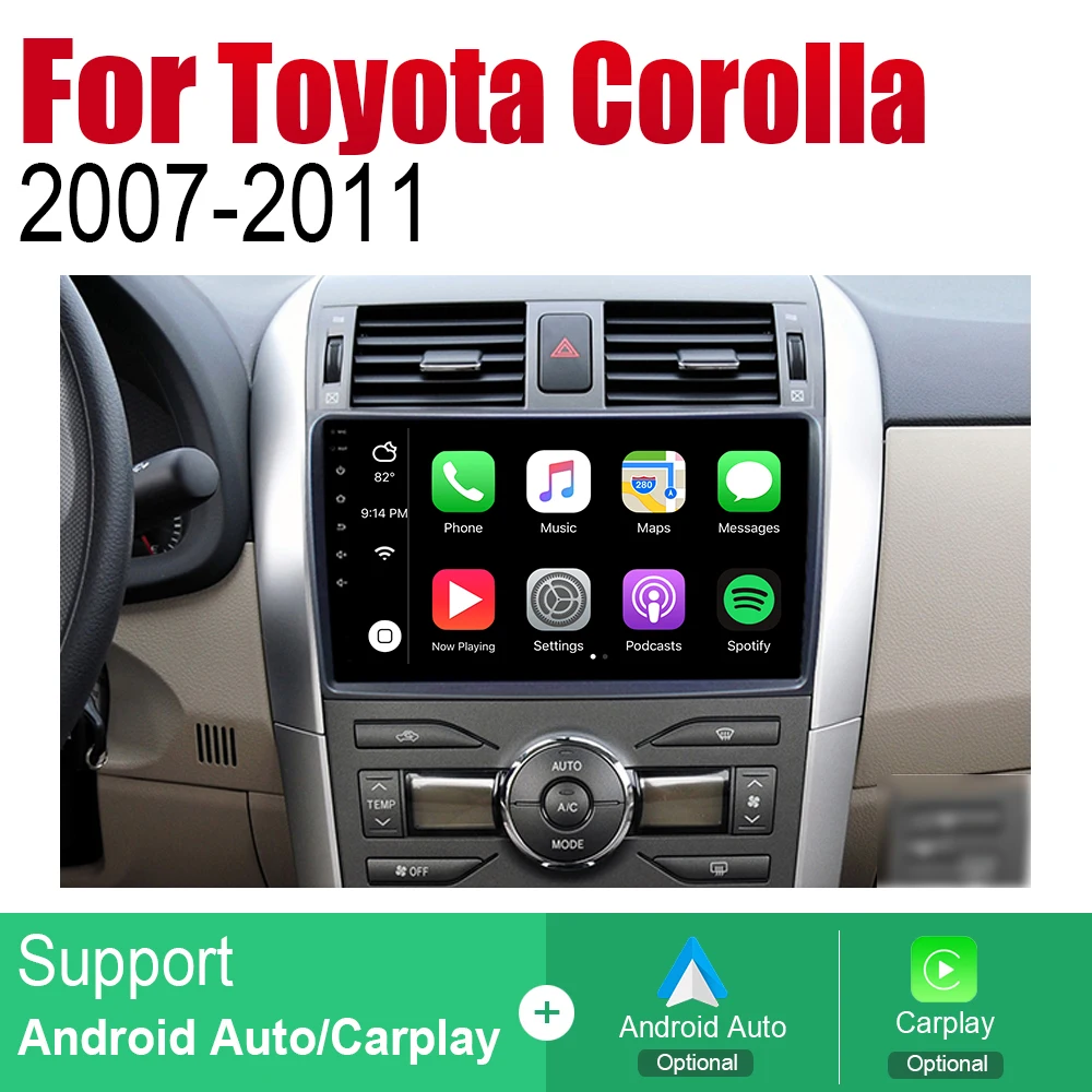 Автомагнитола для Toyota Corolla 2007 2008 2009 2010 2011 Android 2 Din автомобильный мультимедийный