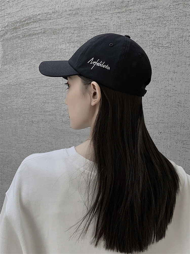 Hat female cap soft top Korean version ins autumn and winter wild letter baseball cap casual male Japanese