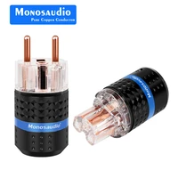 monosaudio e103f103 red pure copper eu plug type schuko power plug hifi connectors 99 998 pure copper connector plug