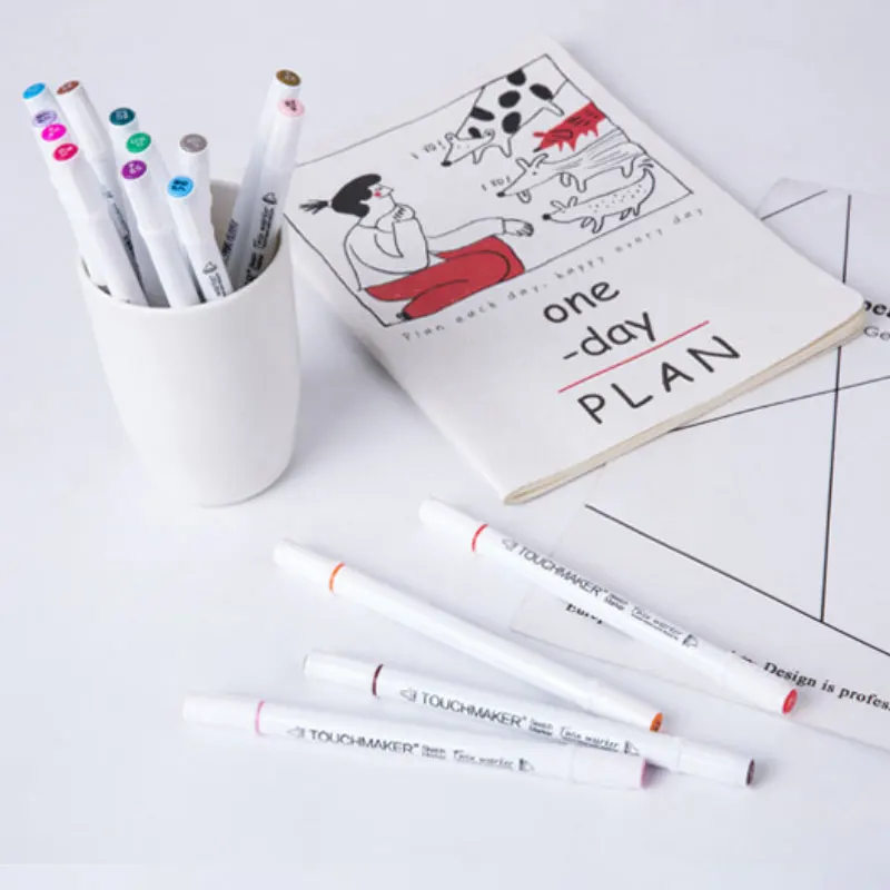 Профессиональные цветные маркеры товары для рукоделия рисования двойной маркер