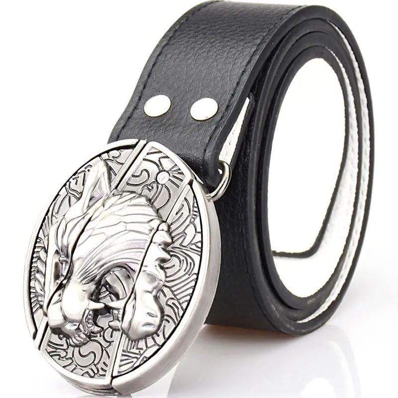 Мужской черный и белый универсальный ремень с обеих сторон тигр дракон волк паук