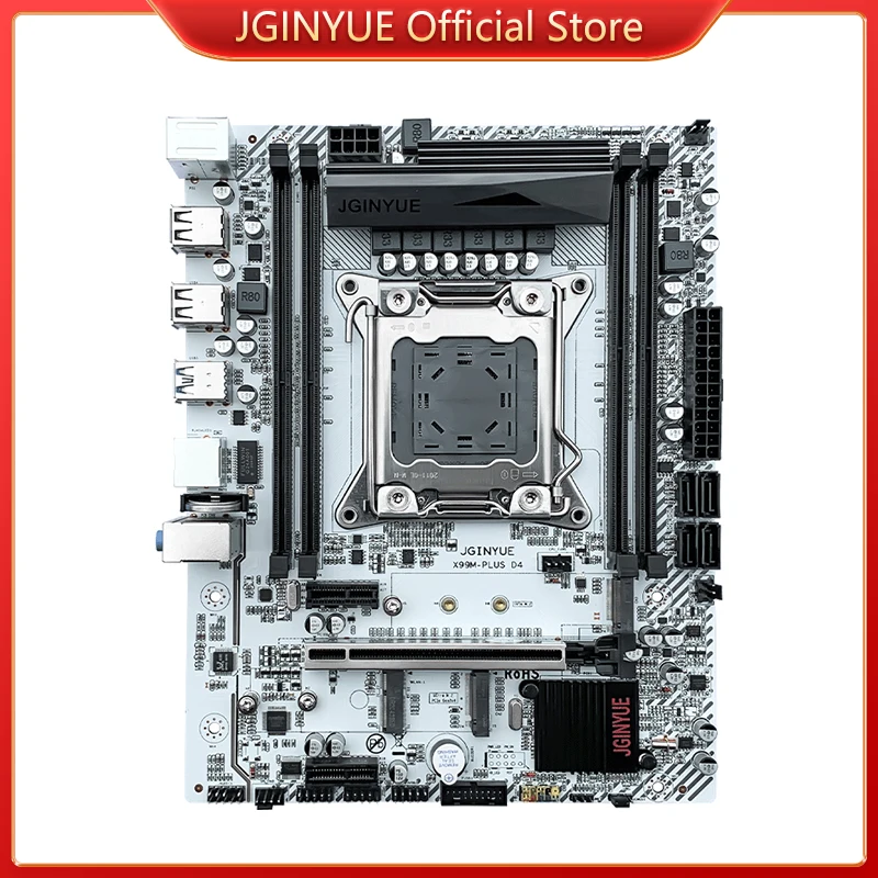 JGINYUE-placa base X99 LGA 2011-3, soporte de CPU Xeon E5 V3 V4 y memoria RAM DDR4 M.2 NVME SATA ATX X99 PLUS D4