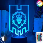 3D иллюзионная лампа World of Warcraft Альянс флаг светодиодный ночсветильник декора комнаты 16 цветов меняющийся уникальный подарок для геймеров 3D лампа