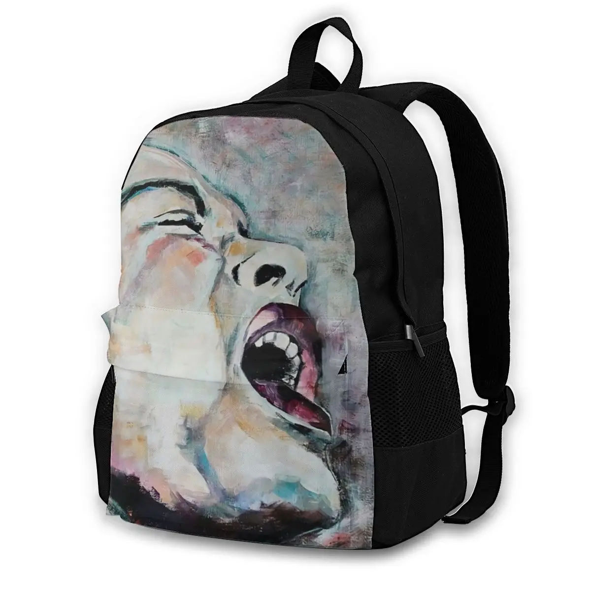 

Sad Face Backpacks Polyester Jogging Girl Backpack Big Modern Bags