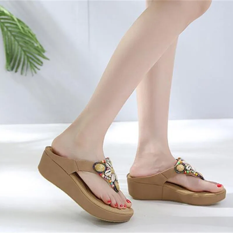 Flip Flops Wedges Sandals for Women Beach Shoes Casuales Fashion Slippers Women Summer Big Size 42 Slides Womens Shoes Slipper