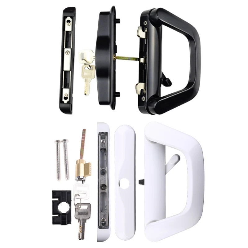 

Balcony Glass Door Handle Lock Single Side with Key Zinc Alloy Sliding Door Hand poigne de porte