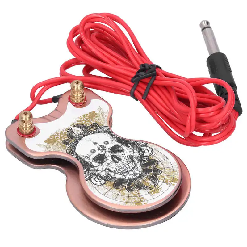 

Microblading Tattoo Supplies Skull Pattern Copper Tattoo Foot Pedal with 6.6ft Silicon Cable Tattoo Machine Supplies For