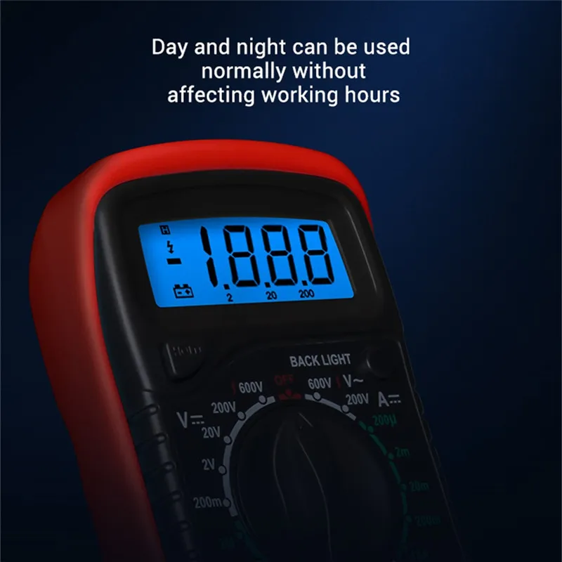 Red Handheld Backlight Portable AC/DC Ammeter Voltmeter Ohm Voltage LCD Digital Multimeter Tester Meter Multimetro XL830L | Инструменты