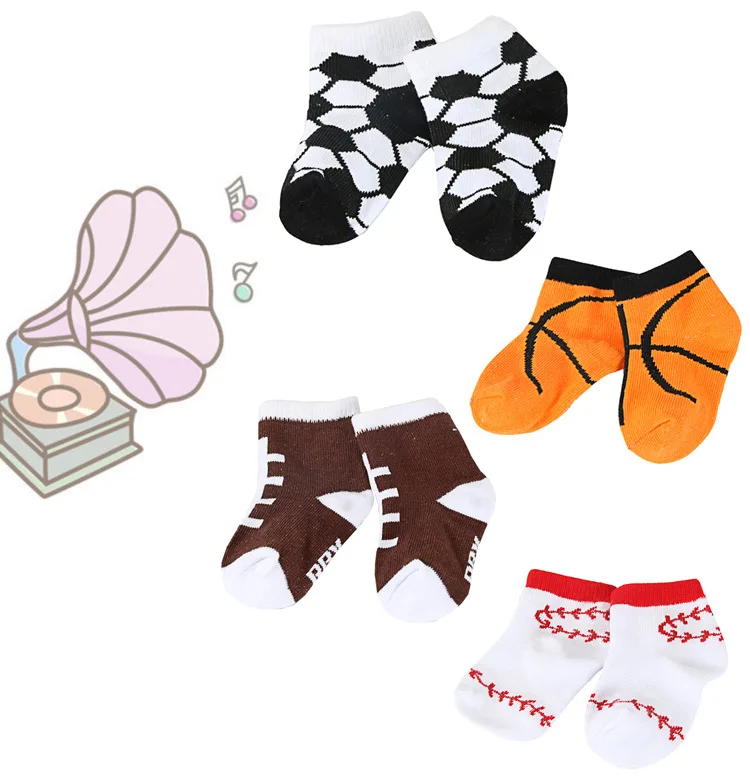 Детские носки хлопковые для мальчиков и девочек милые футбольные баскетбольные