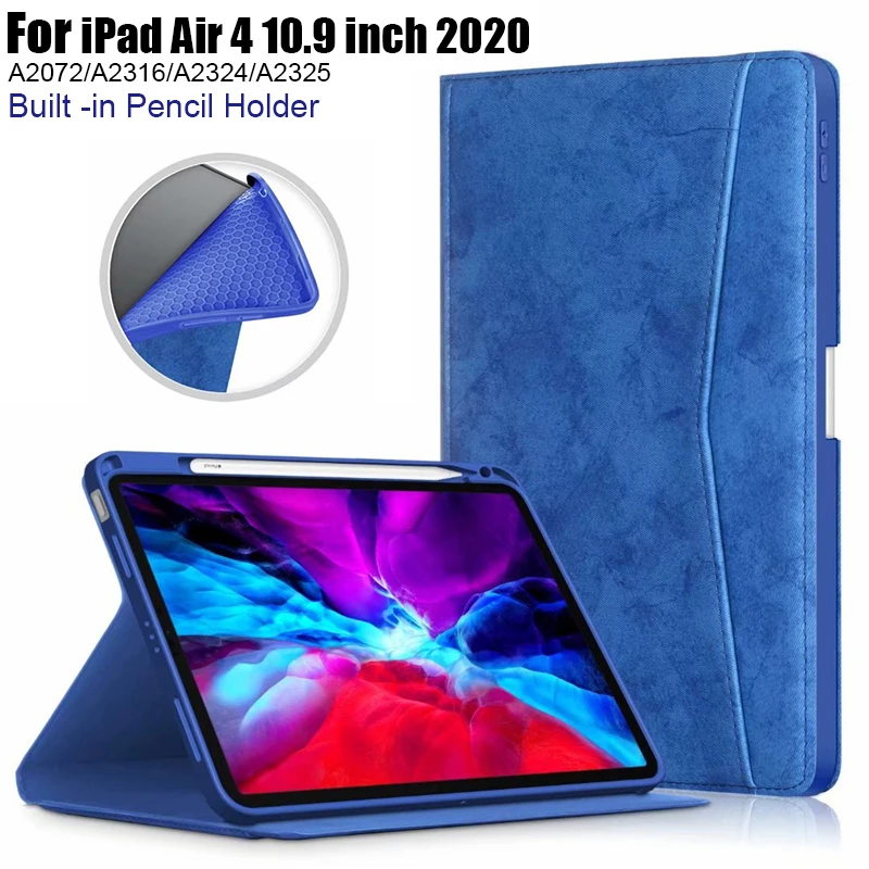 

New iPad Case For iPad Air 10.9 2020 Soft silicone Cover Auto Sleep/Wake Tablet Case Smart Case With Pencil Holder Funda Capa