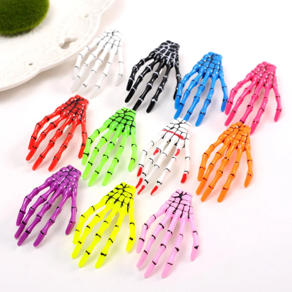 

10pcs Skeleton Claw Clip Hand Hair Clip Hairpin Hand Bone Hairpin Hair Accessories Random Color