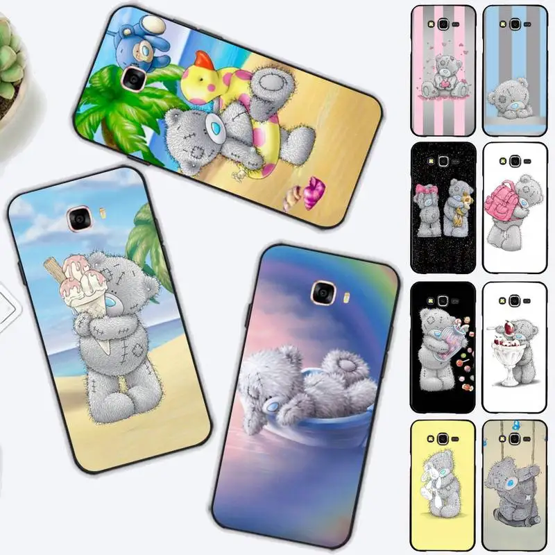 

FHNBLJ Lovely Teddy bear Phone Case for Samsung J 2 3 4 5 6 7 8 prime plus 2018 2017 2016 core