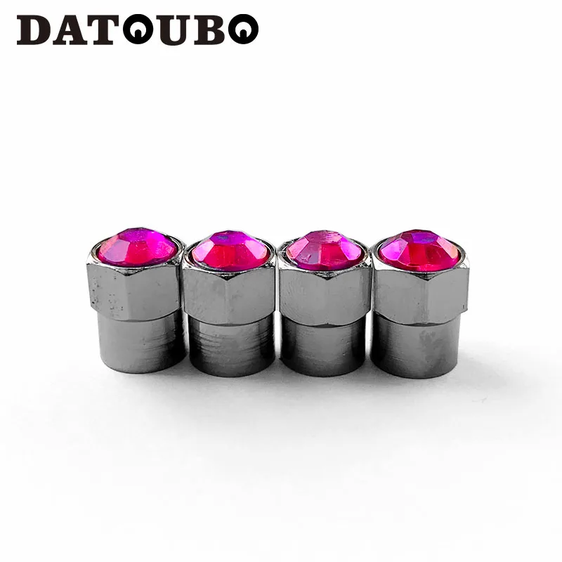 20 pcs pink color DATOUBO 20 шт. латунные хромированные полушестигранные автомобильные колеса смешанных цветов с кристаллами бриллиантов колпачки для шин стеблей колпачок для покрышек от пыли - Цвет: 20 pcs pink color