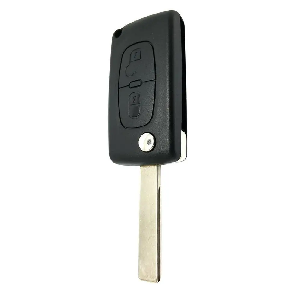 2 кнопки складной Корпус ключи Защитный чехол для Peugeot 207 307 407 308 модификация