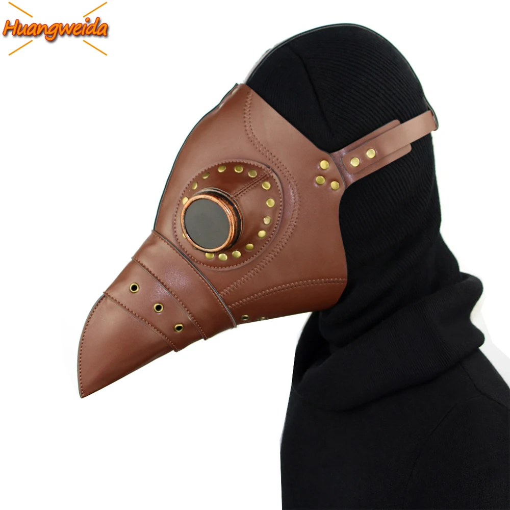 

Plague Doctor Schnabel Mask for Men Halloween Masque Maske Cosplay PU Steam Punks Beak Plague Mask Carnival Party Steampunk Prop