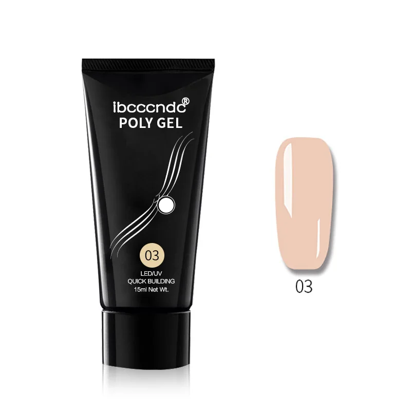 Skin color-15ML 6 цветов строитель поли гель быстро сухой дизайн ногтей расширение Натуральный гель желе акриловый гель набор для маникюра 30 г Гель-лак - Цвет: Skin color-15ML