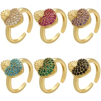 zhukou gold color strawberry crystal ring for women creative fruit ring girl party ring trend jewelry wholesale vj251