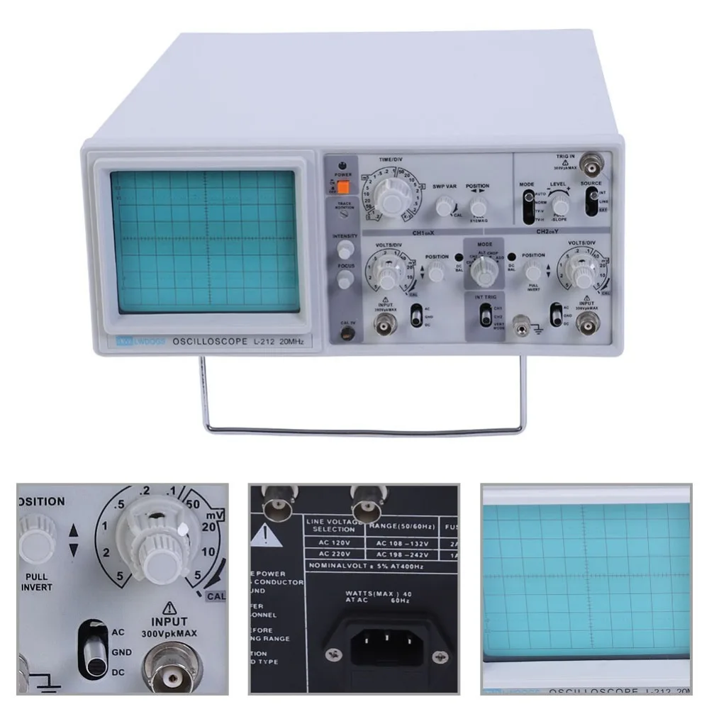 Kopen Longwei L-5040 40Mhz Desktop Dual Trace Oscilloscoop Handheld Analoge Oscilloscoop