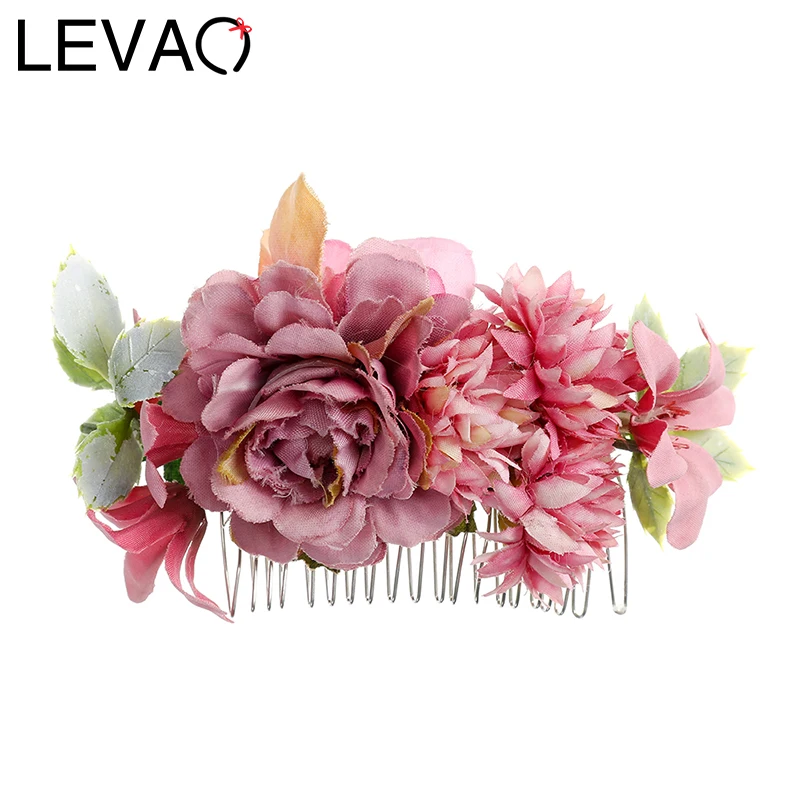 

LEVAO Fashion Flower Hair Fork Hair Comb Hairpin Lady Elegant Headdress Women Hair Clip Headwear Girls Hair Jewelry Accessories