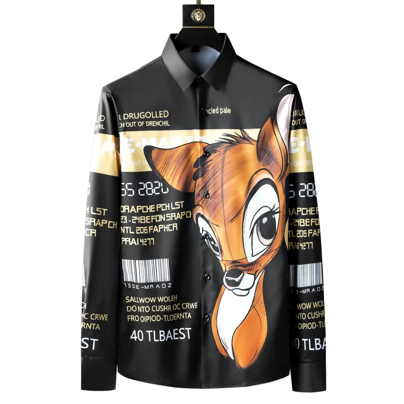 

2021 Mens Long Sleeve Print Shirt Brand Designer Top Quality Breathable Casual Shirts Men Clothing Coats Camisas Para Hombre