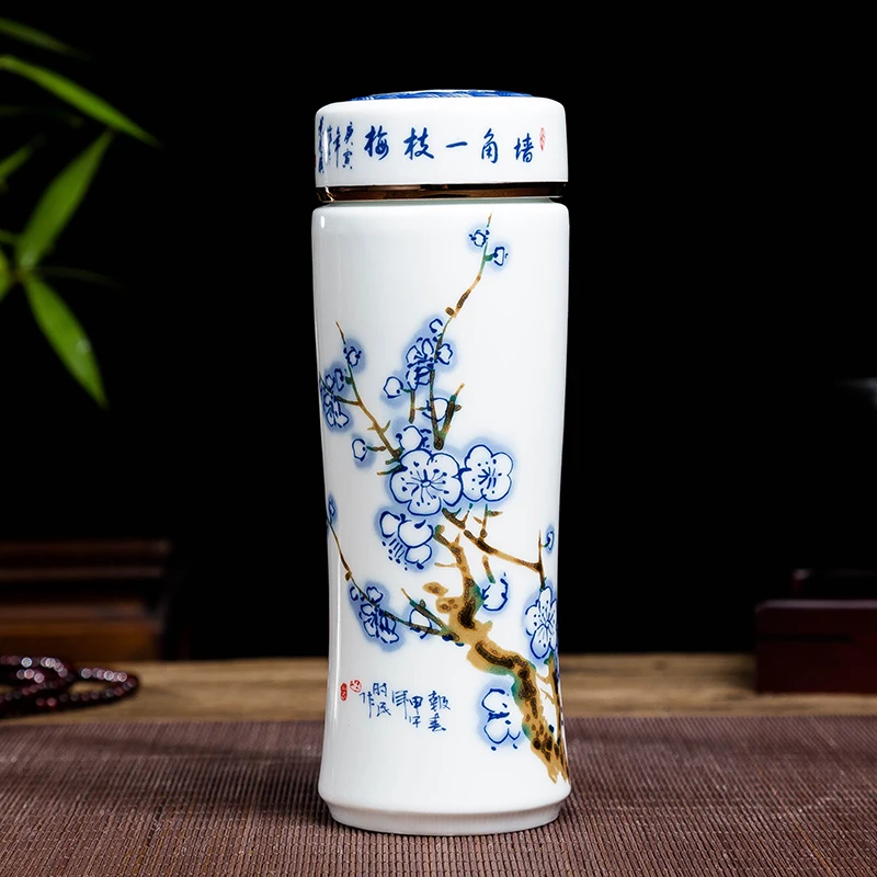 Новый бытовой керамический термос Jingdezhen чашка для мужчин и женщин двухслойная