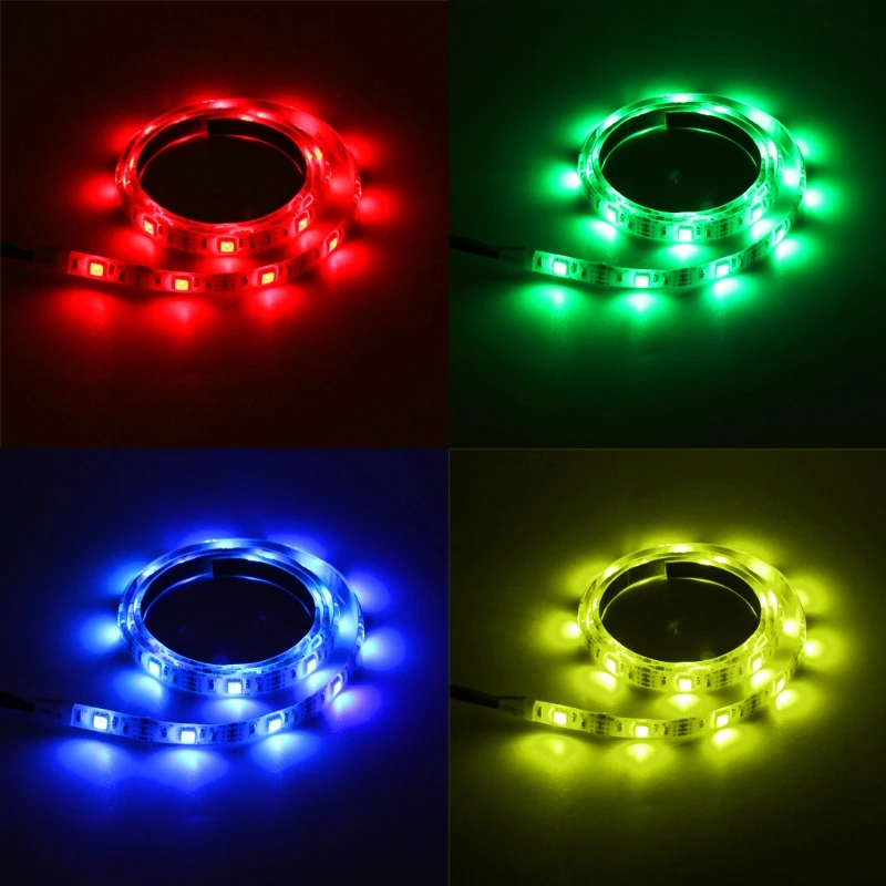 OOTDTY Новый 1 м 4 5 В водонепроницаемый 5050 RGB аккумулятор 30 светодиодный/м гибкий