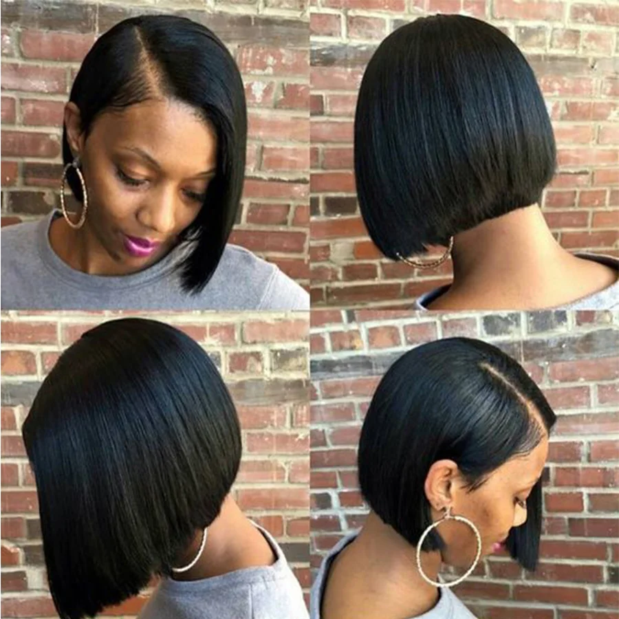 Beyo Straight Bob Closure Wig 4X4 Lace Short Human Hair Wigs For Women Pre Plucked Brazilian Remy | Шиньоны и парики