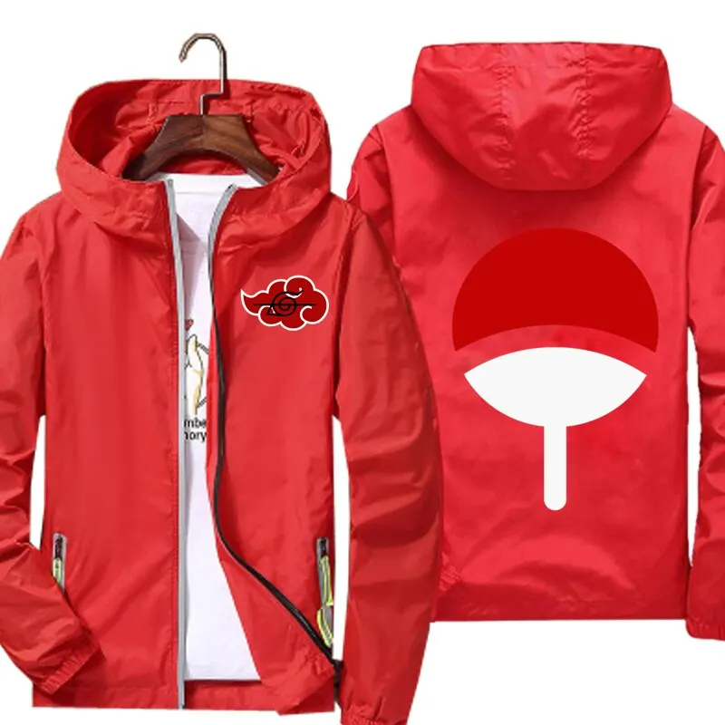 Мужская ветровка с принтом itachi 1 демисезонная брендовая светоотражающая куртка
