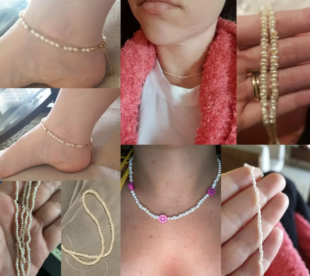 Бусины Из Натурального пресноводного жемчуга бисер белого цвета для