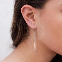 925 sterling silver ear needle long chain earrings chain earring for women silver gold color stud earrings fashion jewelry