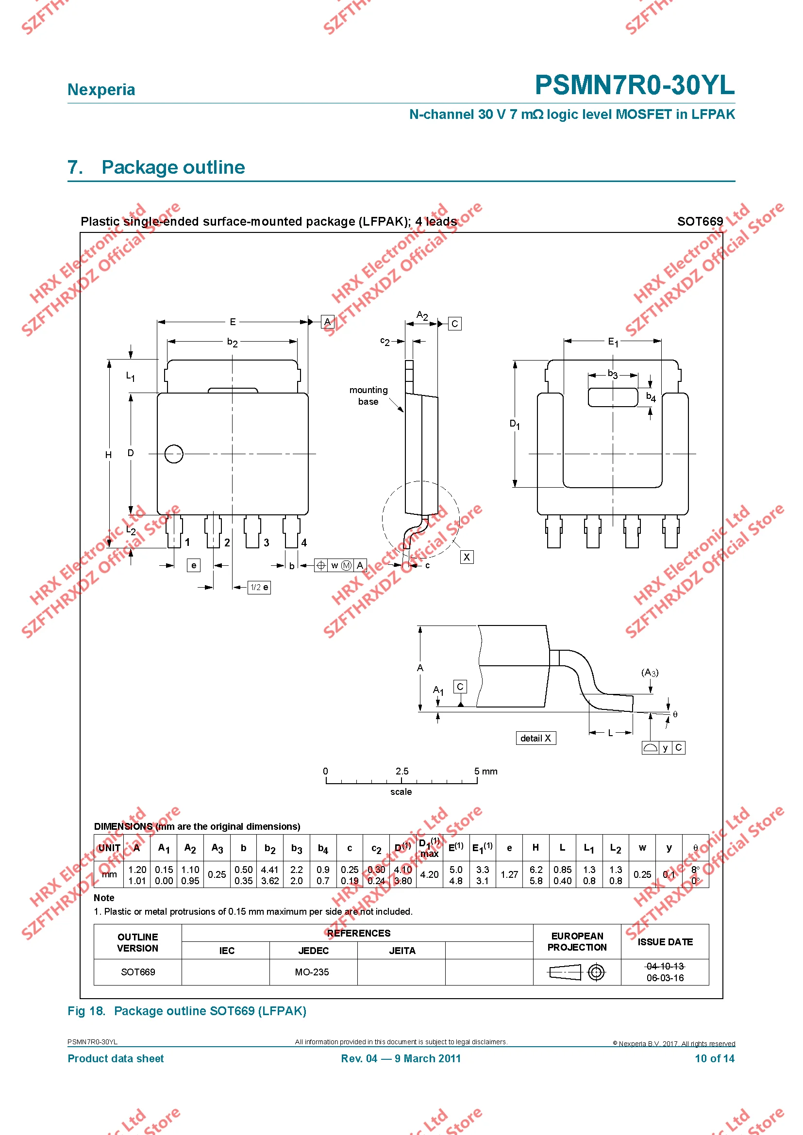PSMN7R0-30YL 7R030 SOT669(LFPAK) PSMN7R0-30YL, 115 LFPAK56-4 SOT-669 MOSFET