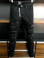authentic classic dsquared2 mens designer jeans blue holes skinny jeans 9183