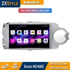 Автомобильная Мультимедийная система Android 10, для Toyota Yaris Vitz 2008-2013, GPS, радио, аудио, видео, стерео, интеллектуальная система