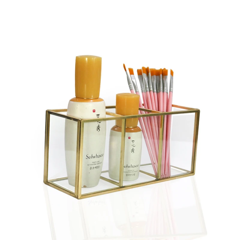 Золотая трубка для хранения HUNYOO нордическая стеклянная оправа кистей макияжа