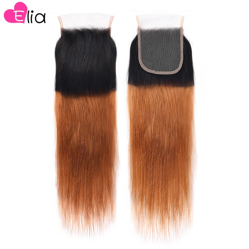 4x4 Lace Closure Ombre 1B 30 Brown Color 100% Human Hair Brazilian Human Hair For Black Women Straight Lace Closure New