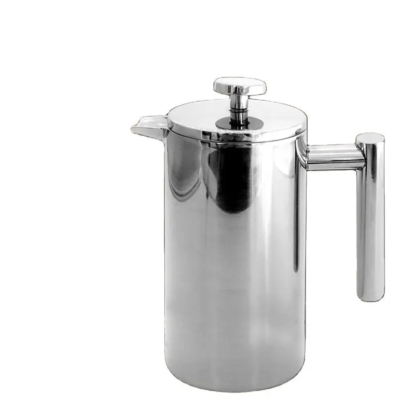 

European-style tea set with strainer double layer heat preservation kettle press kettle stainless steel