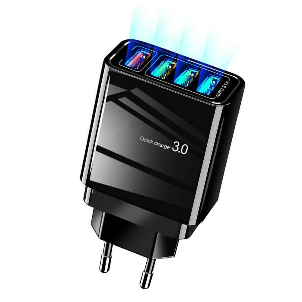 4 порта зарядное устройство для мобильного телефона Быстрая зарядка usb хаб